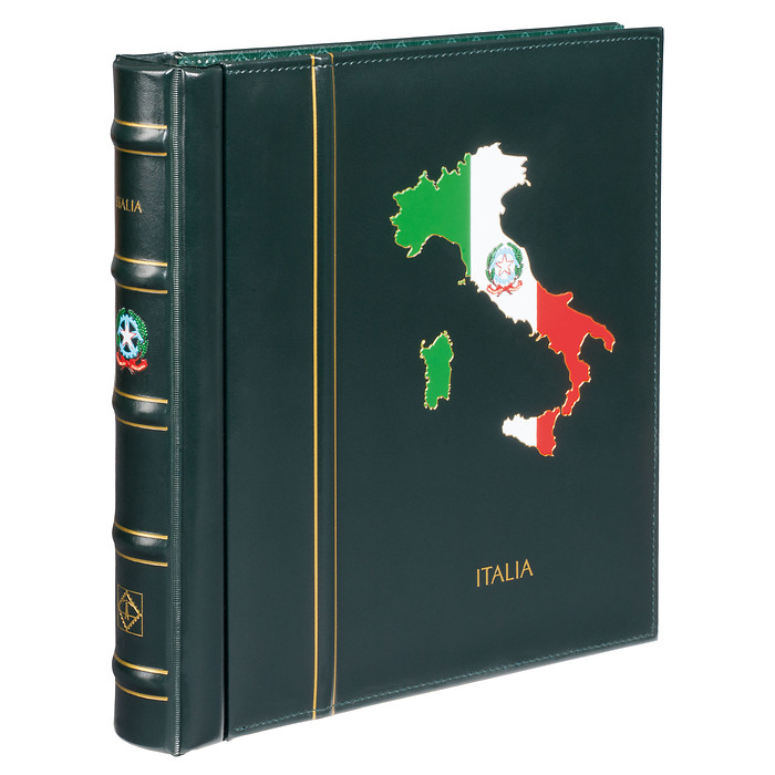 Turn-bar Binder PERFECT DP, classic design, 'ITALIA/ITALY' i, incl. slipcase, green