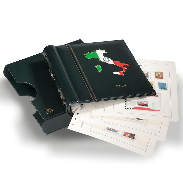 Turn-bar Binder PERFECT DP, classic design, 'ITALIA/ITALY' i, incl. slipcase, green