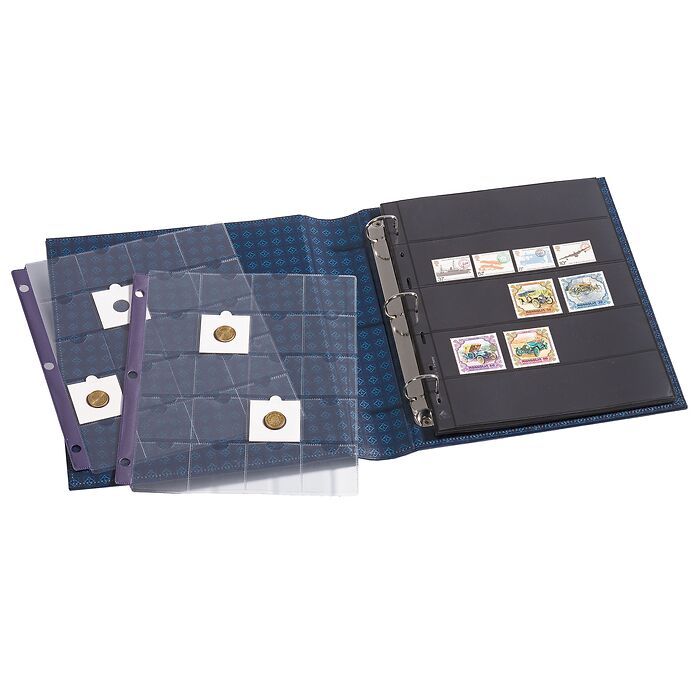 GRANDE Classic album set 3-ring for banknote sleeves, blue