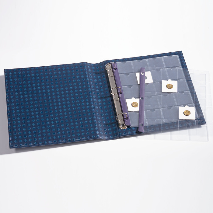 GRANDE Classic album set 3-ring for banknote sleeves, blue