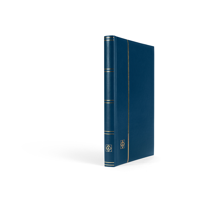 A4 Stock Book COMFORT, 32 black pages, padded cover, blue