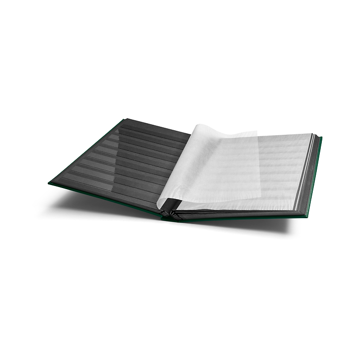 A4 Stock Book COMFORT, 32 black pages, padded cover, green