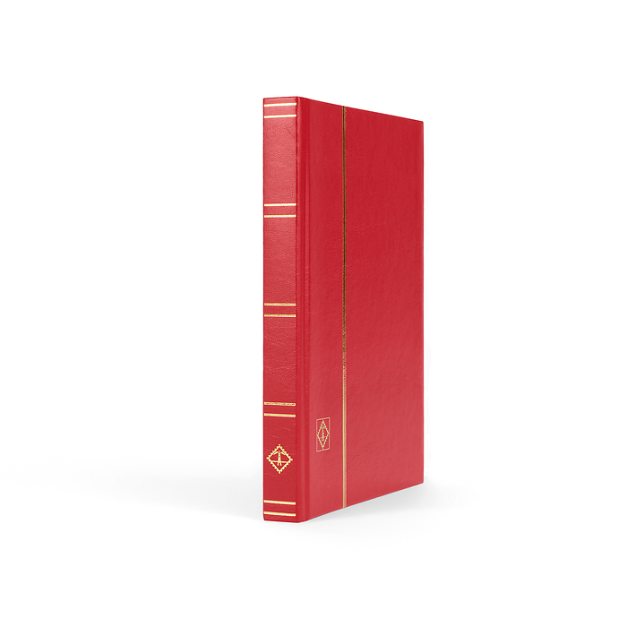 Stockbook BASIC, DIN A5, 32 black pages, non-padded cover, red