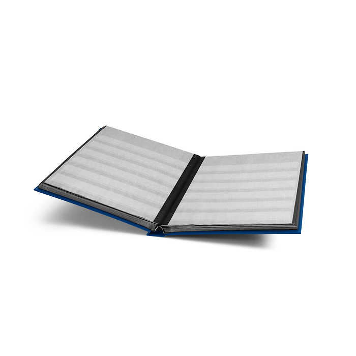 Stockbook BASIC, DIN A5, 32 black pages, non-padded cover, blue