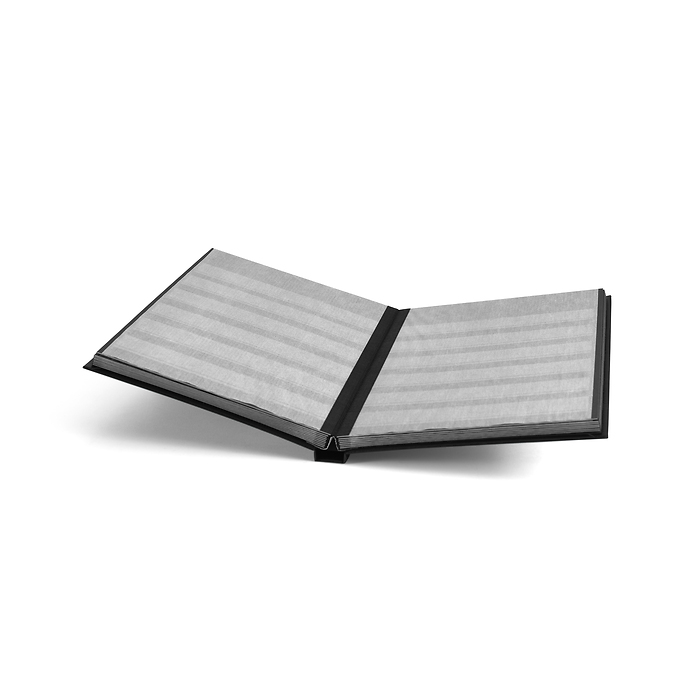 Stockbook BASIC, DIN A5, 32 black pages, non-padded cover, black