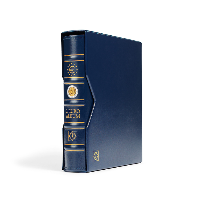 VISTA Coin Album for 2-Euro coins (4 neutral sheets), incl. slipcase, blue