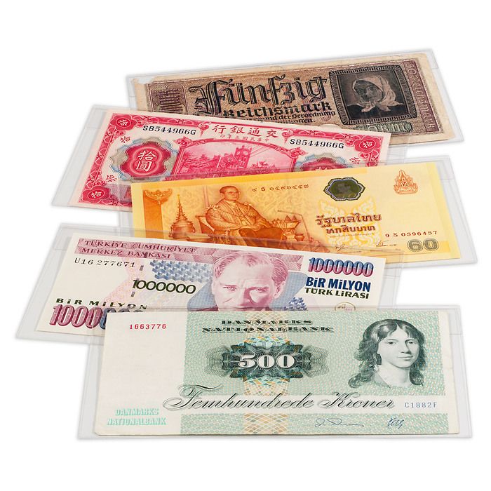 Banknote-sleeves, BASIC 170, 170 x 86 mm, pack of 50