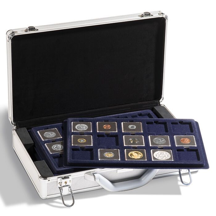 coin case CARGO L 6 for 90 QUADRUM-coincapsules, incl. 6 coin trays, black