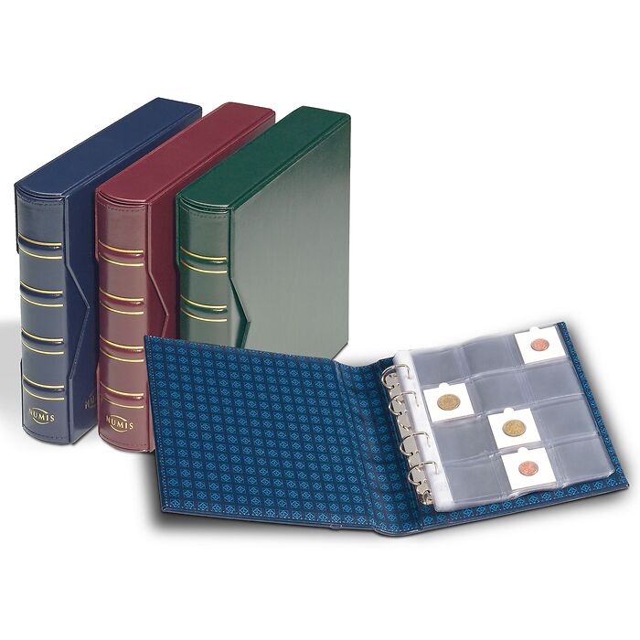 NUMIS classic album with slipcase for 2 x2' coinholders, red