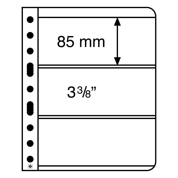 plastic pockets VARIO, 3-way division, clear film, 25 per pack