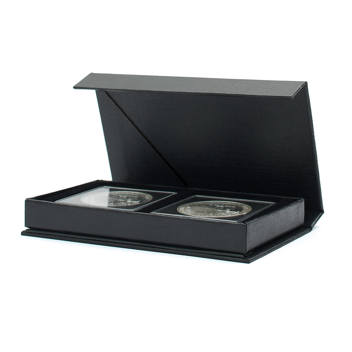 AIRBOX coin etui with display function for 2 QUADRUM capsules, black