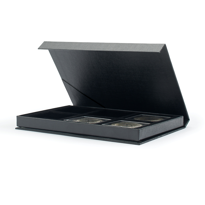 AIRBOX coin etui with display function for 6 QUADRUM capsules, black