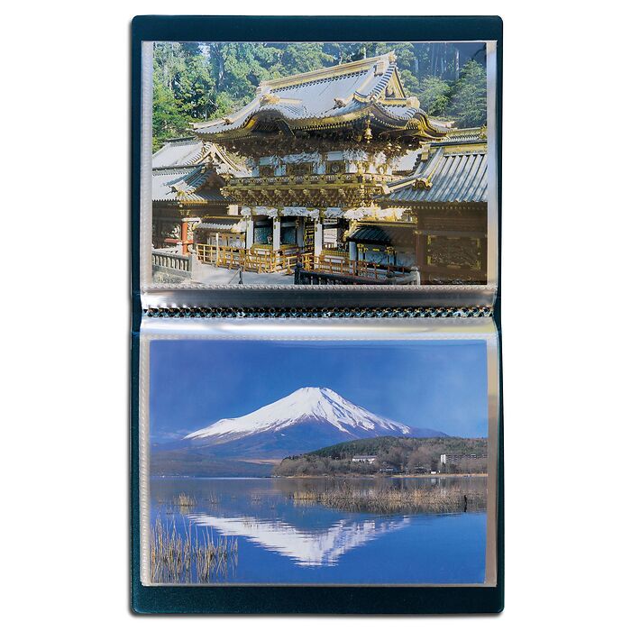ROUTE Postcards pocket album for 40 postcards, with 20 integrated clear sheets