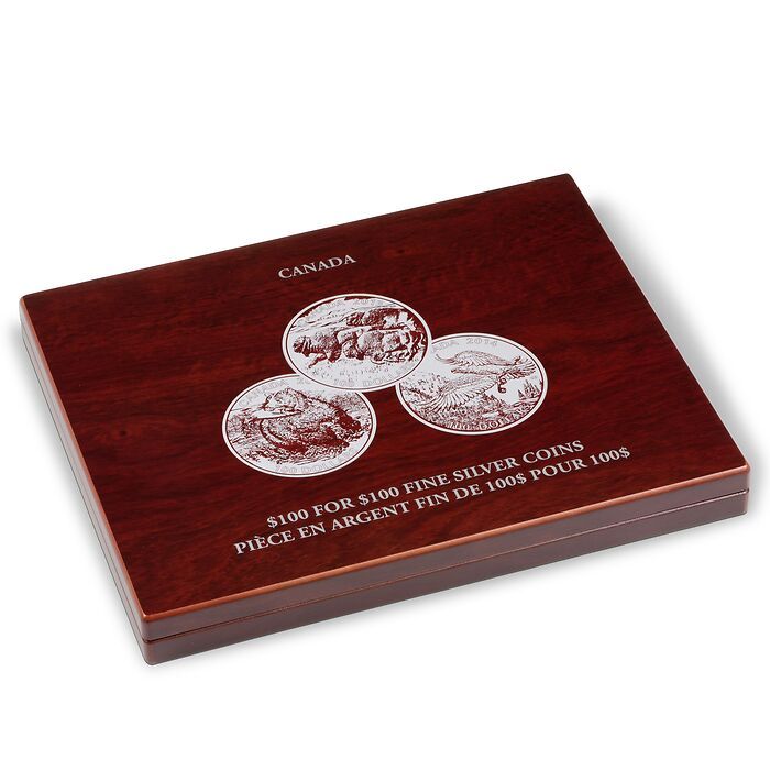 Presentation Case $100 for $100 Fine Silver Coins Canada