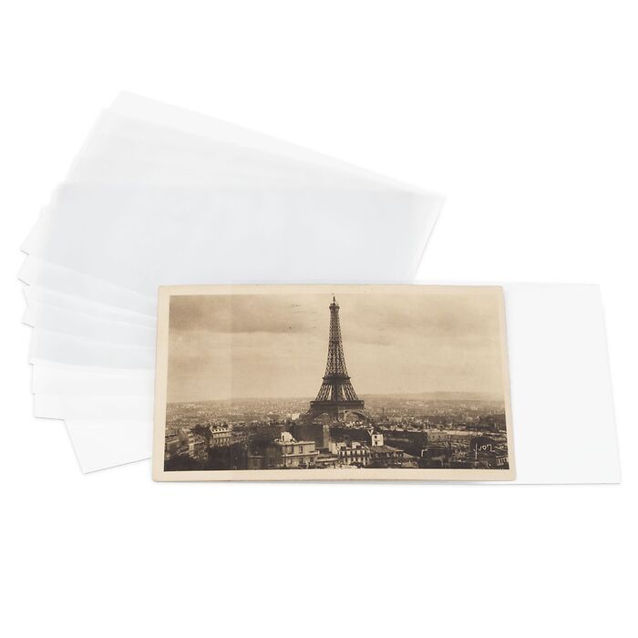 Protective sleeves for postcards up to 145 x 95 mm, PP, pack of 200