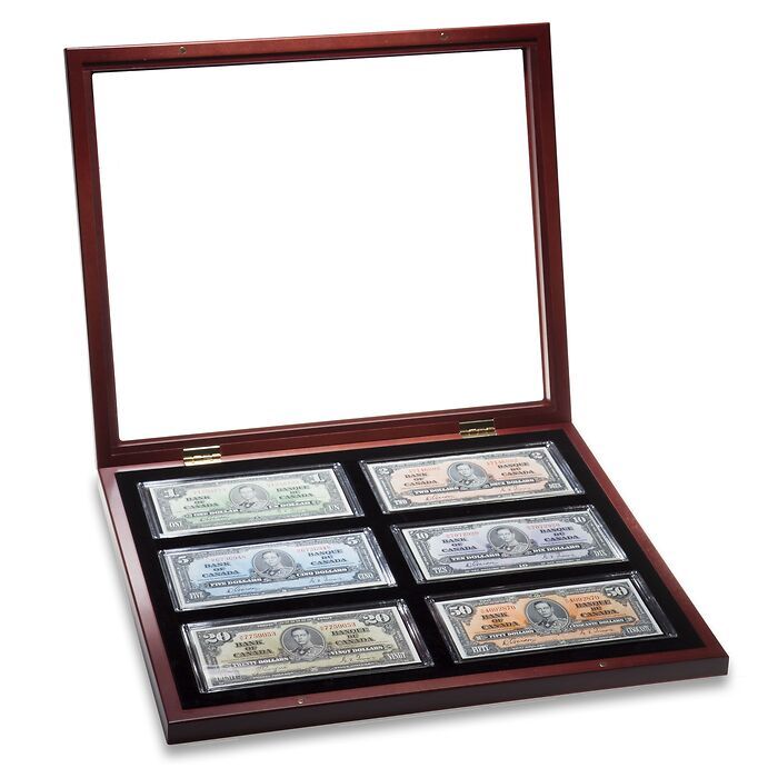 Showcase for 6 Banknotes, including Capsules