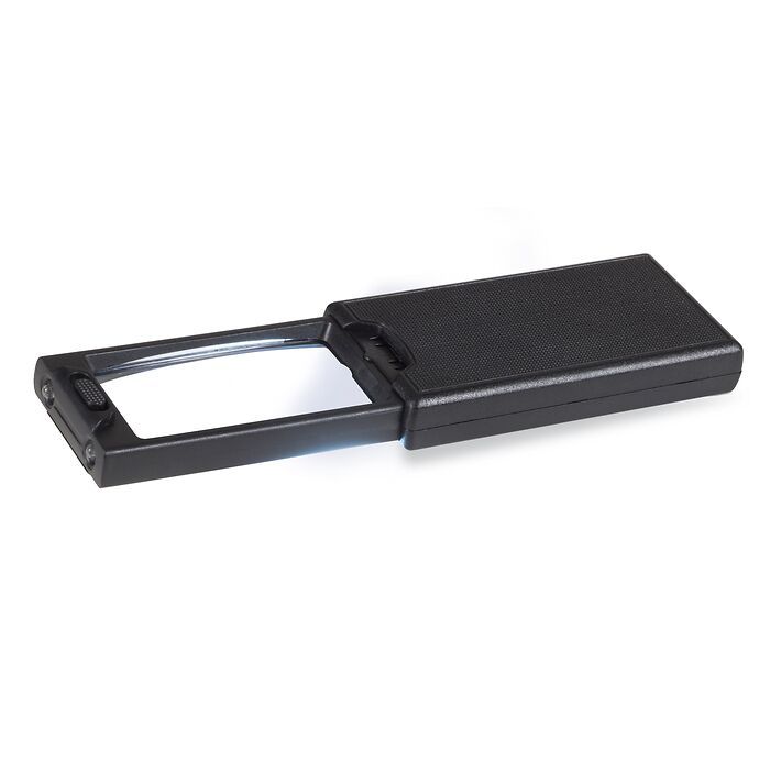 LED pull-out magnifier with 2.5x and 45x magnification, black
