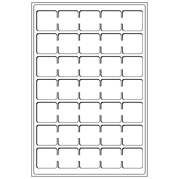 Coin tray L for 35 coins up to 38 mm Ø, blue, pack of 2