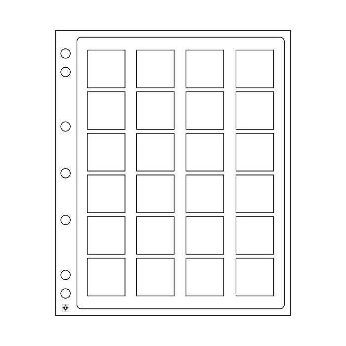 ENCAP plastic sheets for QUADRUM mini coin capsules, pack of 2