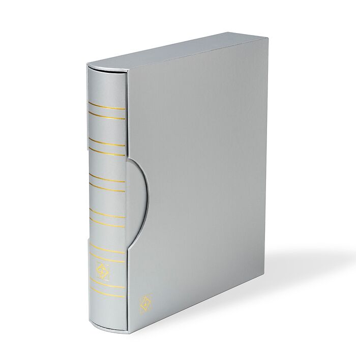 Ringbinder GRANDE, in classic design with slipcase, silver