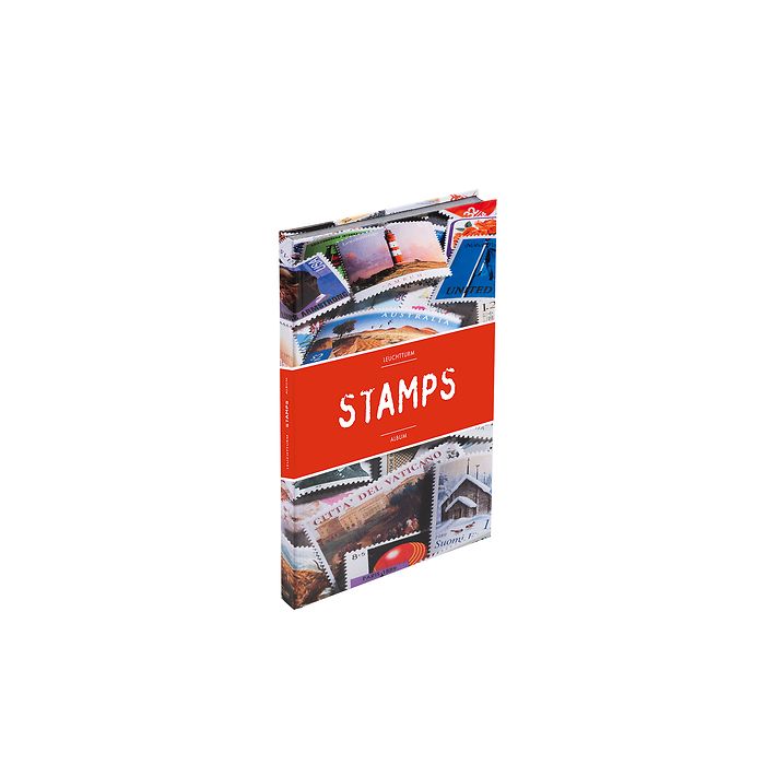 Stockbook STAMPS A4, 32 black pages, non-padded, colored cover (red banderole)