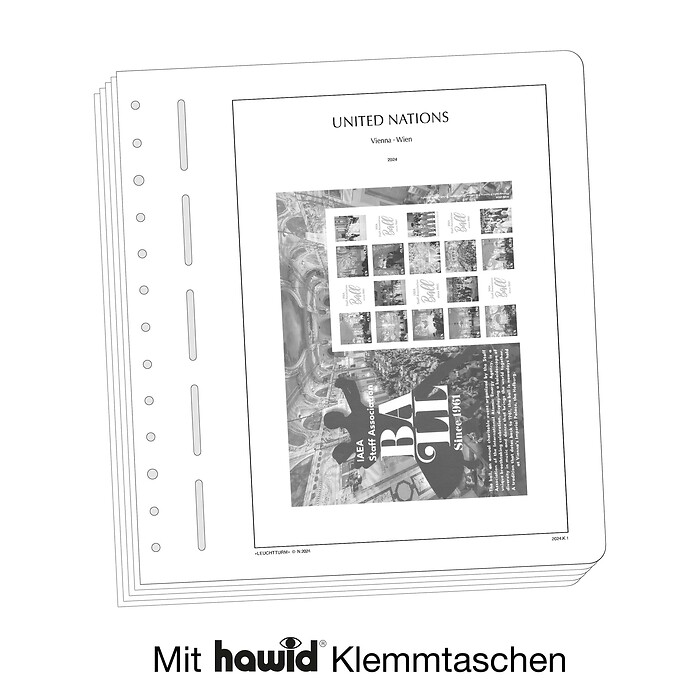 Lighthouse supplement with stamp mounts UNO Vienna Personalised stamps  2019