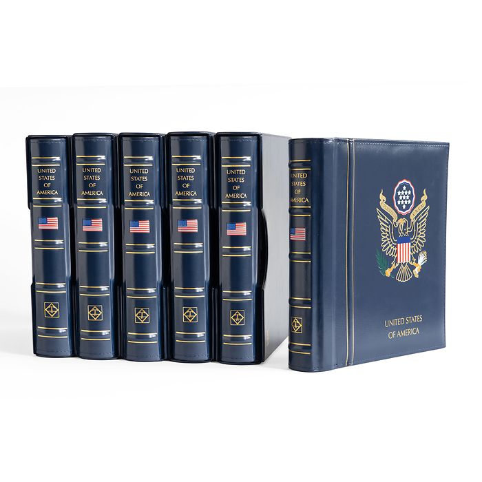 Lighthouse SF-Illustrated Album USA  1847-2019, Incl. 5 Binders and Slipcases, blue