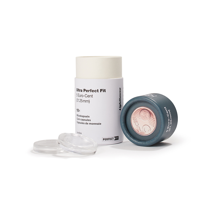 ULTRA coin capsules Perfect Fit for 5 Euro-Cent (21,25 mm),  pack of 10
