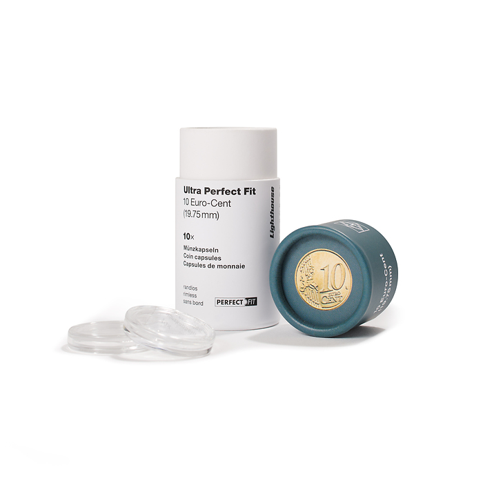 ULTRA coin capsules Perfect Fit for 10 Euro-Cent (19,75 mm), pack of 10