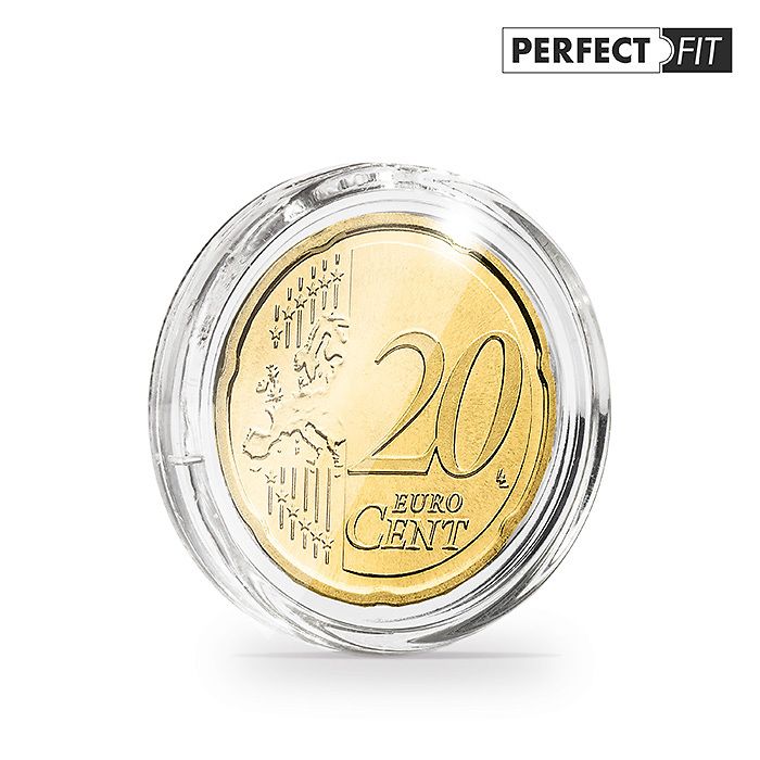 ULTRA coin capsules Perfect Fit for 20 Euro-Cent (22,25 mm), pack of 10