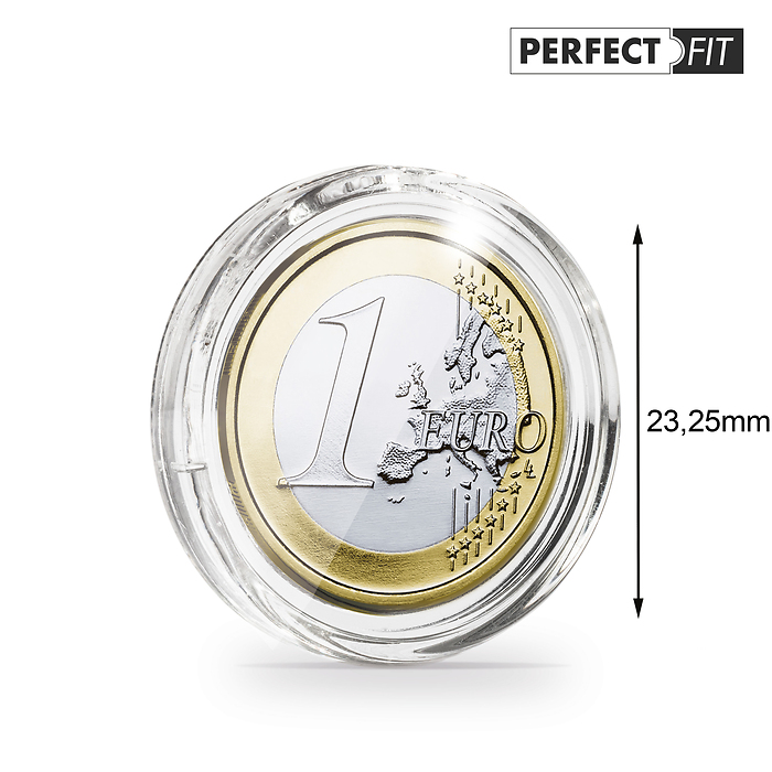 ULTRA coin capsules Perfect Fit for 1 Euro (23,25 mm), pack  of 10