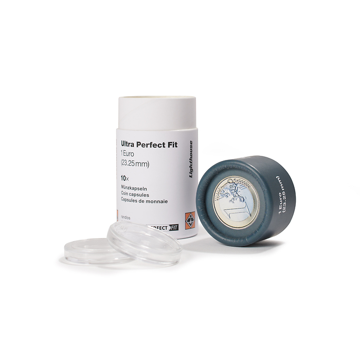 ULTRA coin capsules Perfect Fit for 1 Euro (23,25 mm), pack  of 10