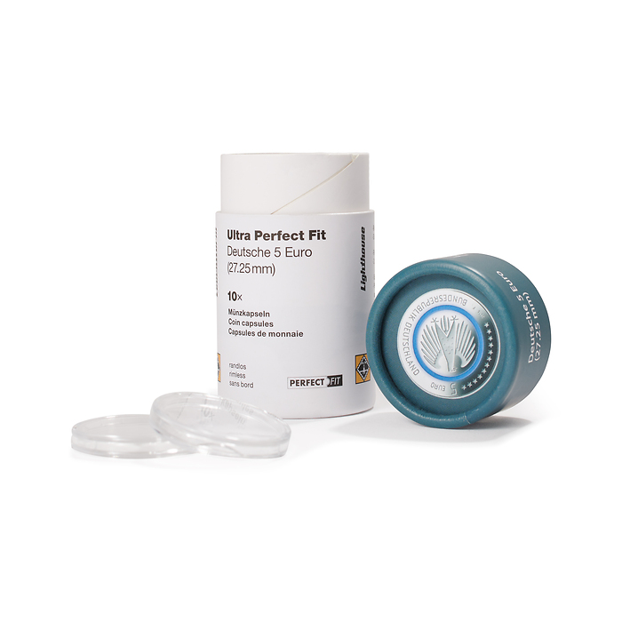 ULTRA coin capsules Perfect Fit for german 5 Euro (27,25 mm), pack of 10