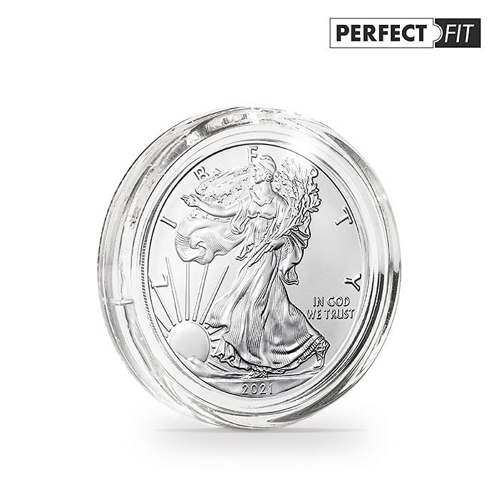 ULTRA coin capsules Perfect Fit for 1 oz. Silver 40,6 mm(e.g.American Eagle), pack of 10