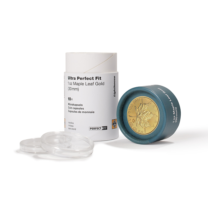 ULTRA coin capsules Perfect Fit for 1 oz. Maple Leaf Gold (30,00 mm), pack of 10