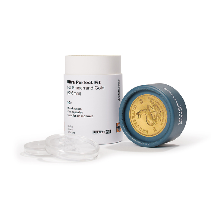 ULTRA coin capsules Perfect Fit for 1 oz. Krugerrand Gold (32,60 mm), pack of 10