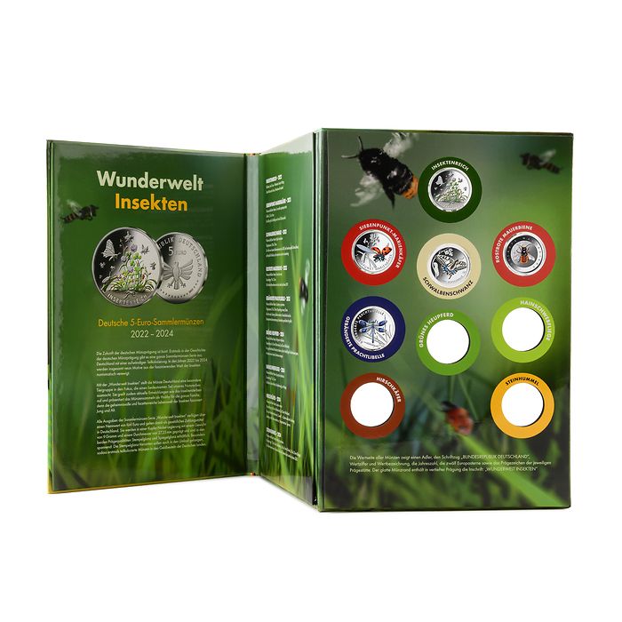 'Insects Wonderworld“ coin album for nine 5-euro coins incl.  flower seeds