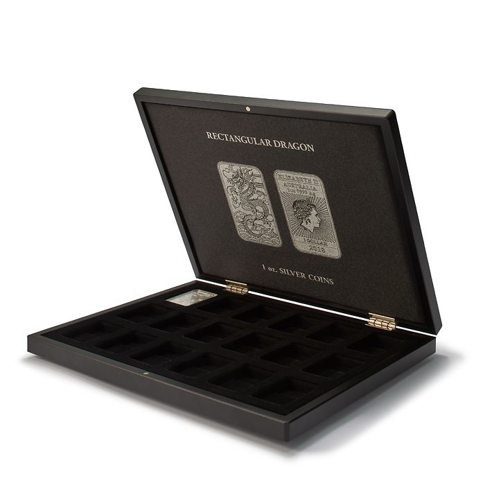 VOLTERRA coin case for 18 Silver Dragon rectangular coins in capsules