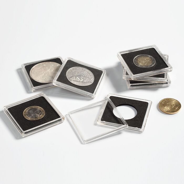 Square coin capsules QUADRUM, inner diameter 13 mm