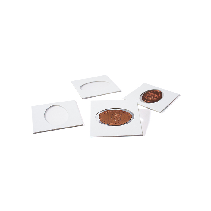 MATRIX coin holders, white, for Pressed Pennies, self-adhesive, pack of 100