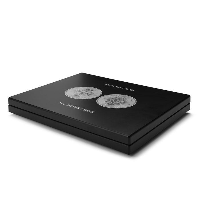 Volterra Uno - Presentation case for 20 silver coins ‘Maltese Cross’ in capsules