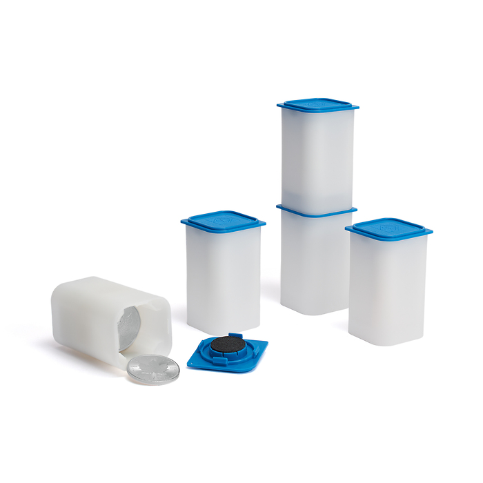 Sqube coin tube for 20 coins with diameters of 38 – 39 mm, stackable