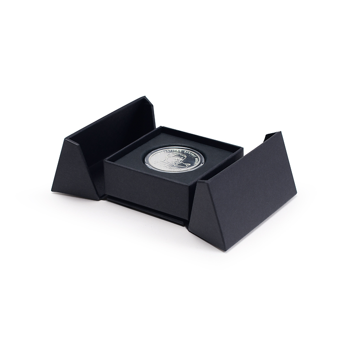 Porta coin case for a round coin capsule 33 mm, black