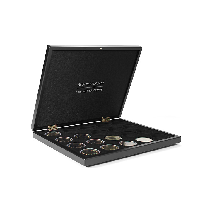 Volterra Uno - Presentation case for 20 'Australian Emu' silver coins in original capsules