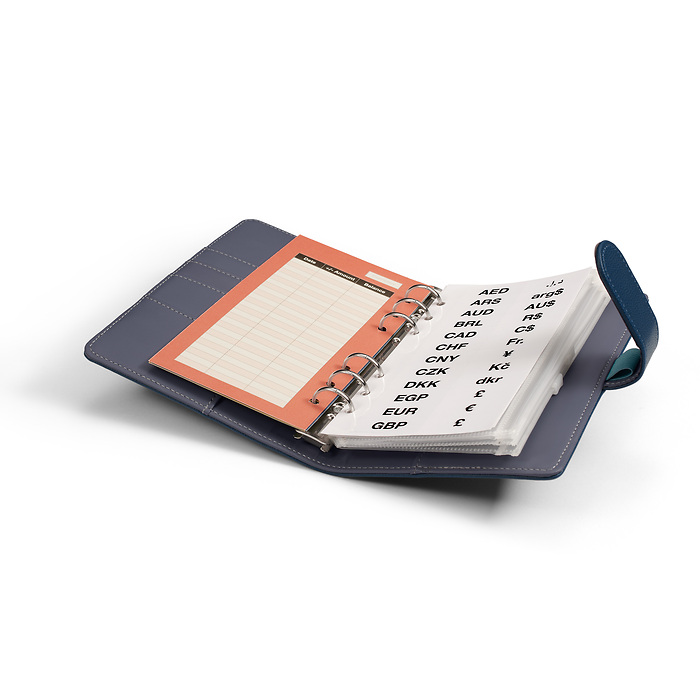 Oslo Midnight - Travel Money ring binder incl. 5 zip pockets