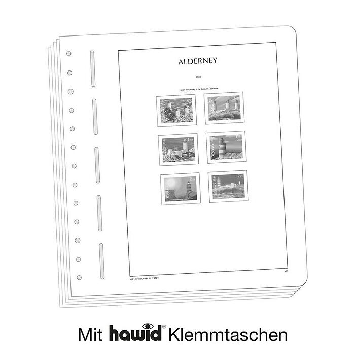 Lighthouse supplement with stamp mounts Alderney 2024