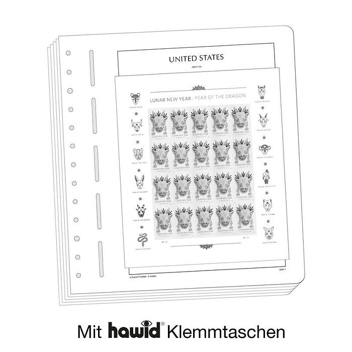 Lighthouse supplement with stamp mounts USA Miniature Sheet 2024