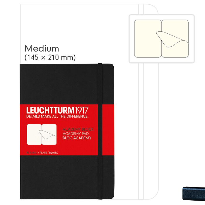 Academy Block Medium (A5), Hardcover, 60 sheets removable