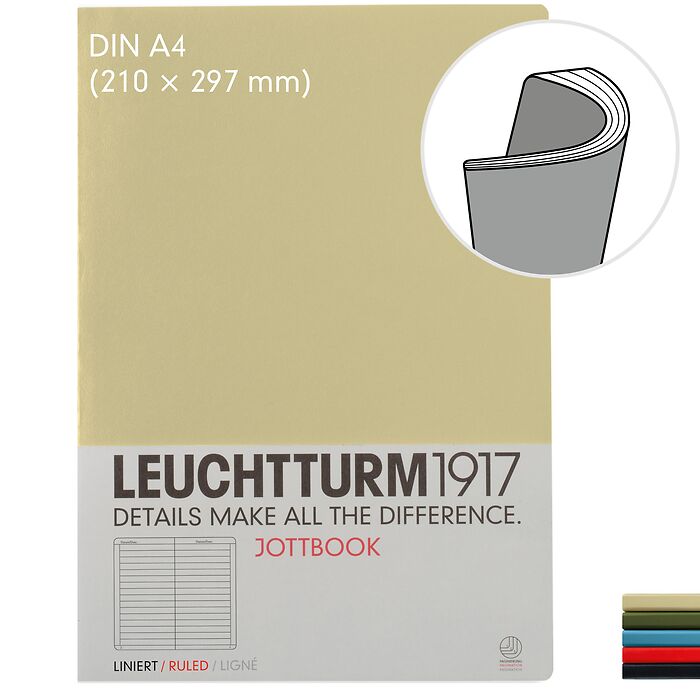 Jottbook A4 (210x297), table of contents, 60 pages, 16 sheets removeable