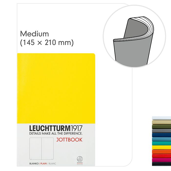 Jottbook Medium (A5), table of contents, 60 pages, 16 sheets removeable